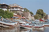 Nessebar - vernacular architecture of wooden houses of the typical Black Sea style 